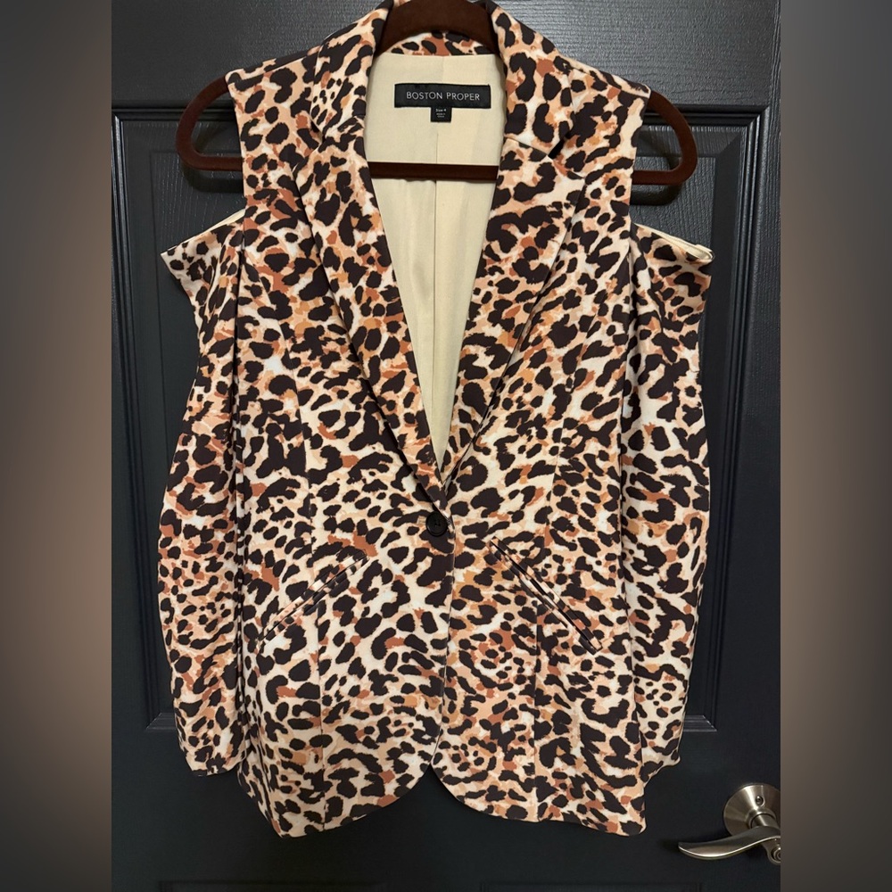 **MOVING SALE** Boston Proper Animal Cold Shoulder Blazer